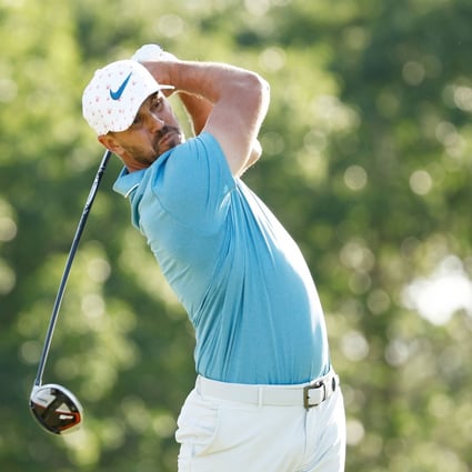 Brooks Koepka plays his shot from the eighth tee during round one of the US Open. Photo: AFP