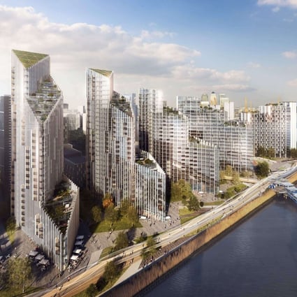 Artist rendering of the Upper Riverside development on Greenwich Peninsula in London. Illustration: Knight Dragon
