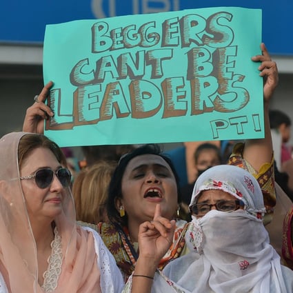 A protest against inflation in Karachi, Pakistan, earlier this month. Photo: AFP