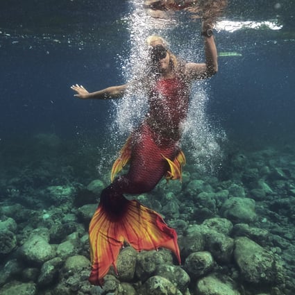 A mermaiding class in Mabini, Batangas province, Philippines. Photo: AP