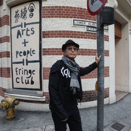 Director of the Hong Kong Fringe Club Benny Chia poses outside its premises in Lower Albert Road, Central, where its lease is up in 2023. Photo: Jonathan Wong
