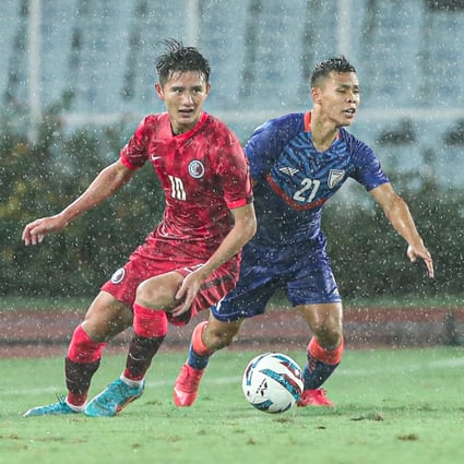 India played Hong Kong in their last Group D Asian Cup qualifier. Photo: HKFA