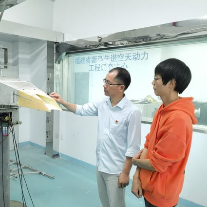 Researchers test a component of Nanqiang No 1 hypersonic unmanned aircraft in a laboratory in Fujian province. Photo: Xiamen University, Science and Technology Daily