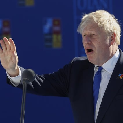 British Prime Minister Boris Johnson arrives to attend the Nato summit in Madrid on Wednesday. Photo: EPA-EFE