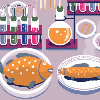Learning how pollution and overfishing are damaging marine ecosystems prompted Carrie Chan to launch a company specialising in lab-grown seafood. Illustration by Perry Tse