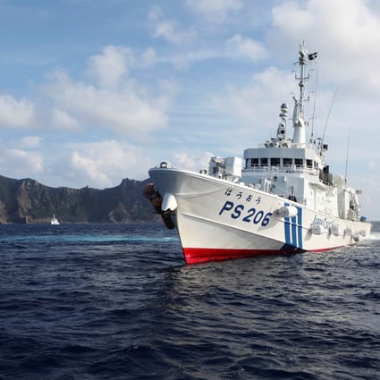 A Japanese coastguard vessel patrols near the disputed Diaoyu Islands in the East China Sea. The last time a Chinese navy vessel was seen near the islands was 2018, according to public broadcaster NHK. Photo: Reuters