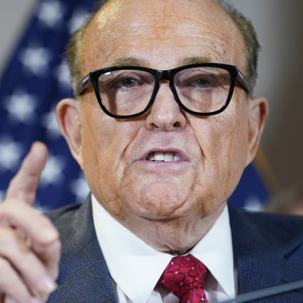 Rudy Giuliani, a lawyer for US President Donald Trump, speaks during a news conference at the Republican National Committee headquarters in Washington in November 2020. Photo: AP