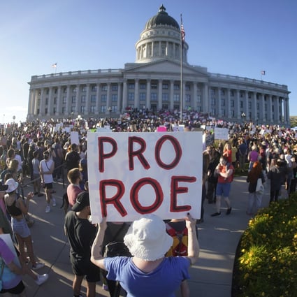 People attend an abortion-rights protest at the Utah State Capitol in Salt Lake City in the US after the Supreme Court overturned Roe vs Wade, on June 24, 2022. In ancient China, abortion was also a very contentious issue. Photo: AP