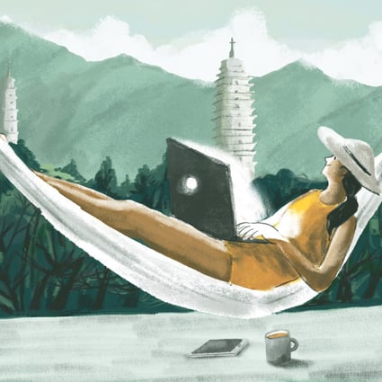 The trend of being able to work remotely is gathering steam among China’s so-called digital nomads. Illustration: Brian Wang