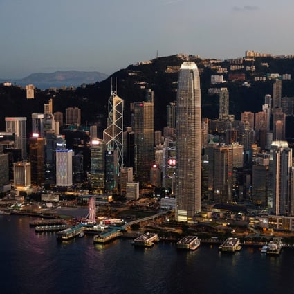 Hong Kong Island, featuring the Two International Finance Centre (IFC) building (centre) on July 13, 2021. Photo: Reuters.