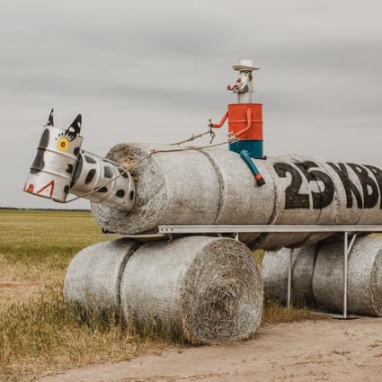 The Tin Horse Highway in Western Australia is lined with horses made using scrap metal – and draws thousands of tourists to the Bush Races in Kulin. Photo: Kulin Bush Races