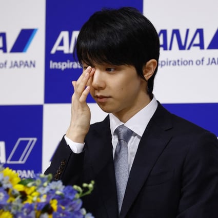 Japanese figure skater Yuzuru Hanyu holds a press conference in Tokyo on July 19, 2022 to announce his retirement. Photo: Reuters