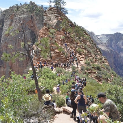 Social media posts about the Angels Landing Trail, a popular attraction in Zion National Park in the US state of Utah, contributed to a rise in hikers using it that caused overcrowding. Photo: National Park Service