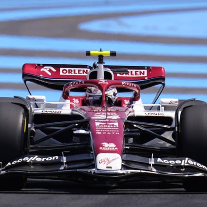 Alfa Romeo driver Zhou Guanyu works his way around the Circuit Paul Ricard in Le Castellet. Photo: AP