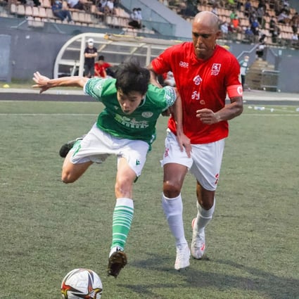 Sha Tin captain Fabio Lopes (right) during the Division One Cup semi-final. Photo: Dickson Lee