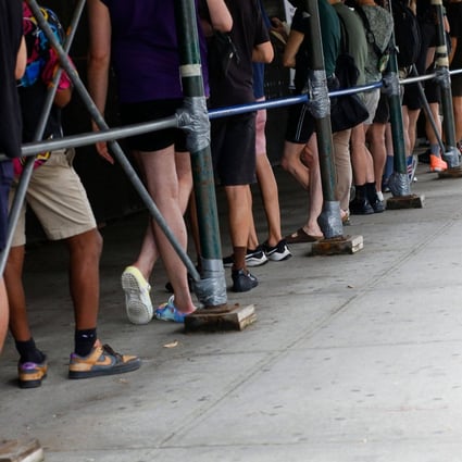 People wait in line to recieve the monkeypox vaccine in Brooklyn, New York City. Photo: AFP