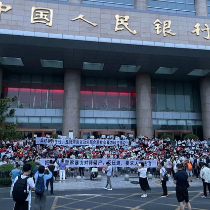 The bank scandal in Henan has drawn rare protests and shaken confidence in China’s financial stability. Photo: AFP