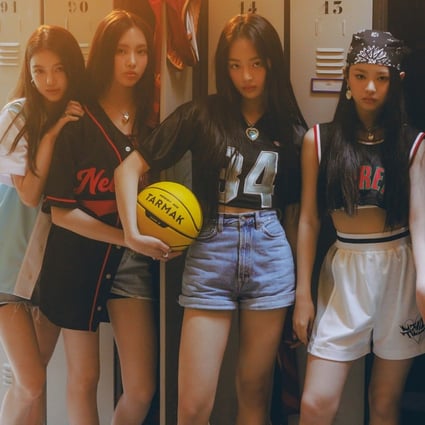 New K-pop girl group NewJeans, whose members are aged between 14 and 18 years old.