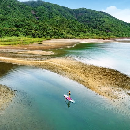 Rich mangrove habitats along the coastline of Three Fathoms Cove, in Hong Kong’s New Territories, can be explored from the sea on a stand-up paddleboard.
