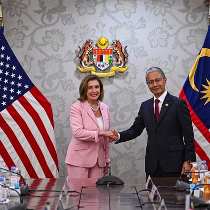 US House Speaker Nancy Pelosi meets with Malaysia Parliament Speaker Azhar Azizan Harun in Kuala Lumpur. Photo: AP