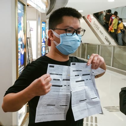 Adam Ma speaks to the press in a Mong Kok shopping centre in 2020. Photo: Brian Wong