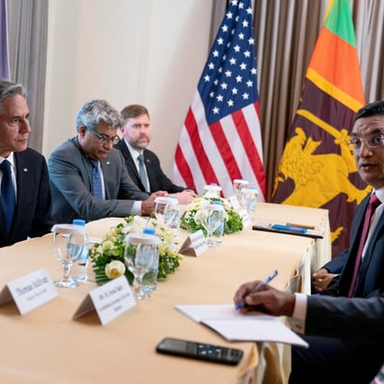 US Secretary of State Antony Blinken meets with Sri Lanka’s Foreign Minister Ali Sabry in Cambodia. Photo: Reuters