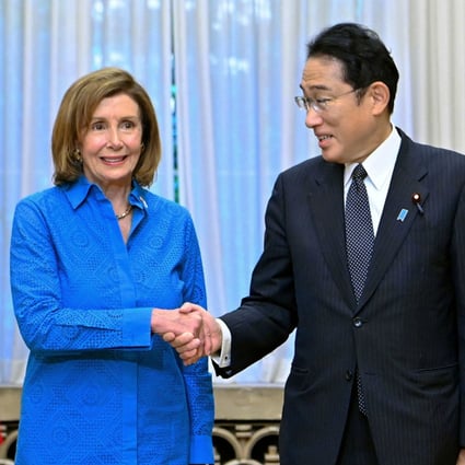 Japanese PM Fumio Kishida and US House of Representatives Speaker Nancy Pelosi in Tokyo. Photo: Kyodo