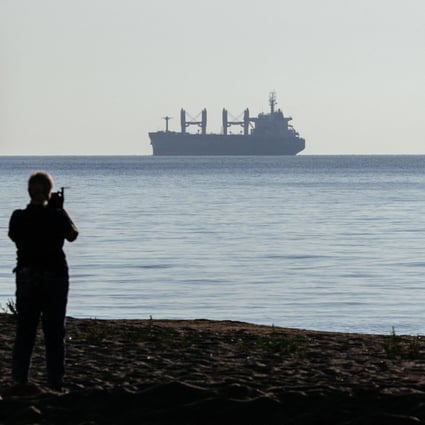 The Malta-flagged Rojen heads to Britain with 13,000 tonnes of grain. Photo: AFP