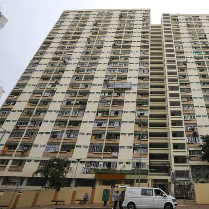The block at Lok Man Sun Chuen public housing estate in To Kwa Wan, where the case occurred. Photo: Dickson Lee