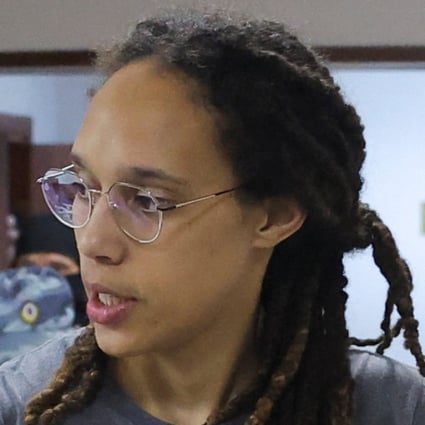 US basketball player Brittney Griner, who was detained at Moscow’s Sheremetyevo airport and later charged with illegal possession of cannabis, is escorted after the court’s verdict in Khimki outside Moscow, on Thursday. Photo: Reuters