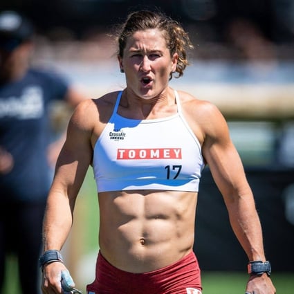 Tia-Clair Toomey competes in the ‘Up and Over’ event at the 2022 CrossFit Games. Photo: CrossFit