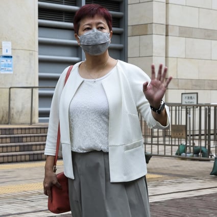 Former lawmaker Helena Wong leaves West Kowloon Court on Monday. Photo: Edmond So