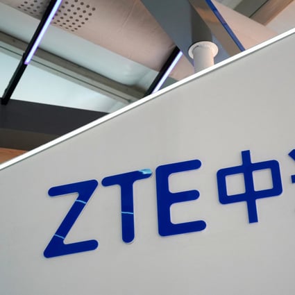 A sign for ZTE seen at the China International Fair for Trade in Services (CIFTIS) in Beijing on September 4, 2020. Photo: Reuters