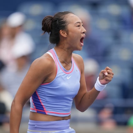 A fired up Zheng Qinwen is through to the final 16 in Toronto. Photo: Xinhua
