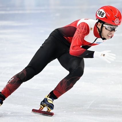 Sidney Chu representing Hong Kong in men’s short-track speed skating at the Beijing Winter Olympics. The athlete has recently opened his own speed skating academy in Hong Kong with the aim of smashing stereotypes to make speed skating ‘a sport for everybody’. Photo: Xinhua
