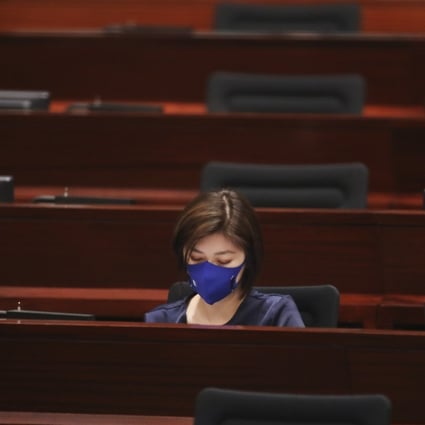 Lawmaker Eunice Yung attends a meeting at the Legislative Council in Admiralty on October 14, 2020.  Photo: K. Y. Cheng
