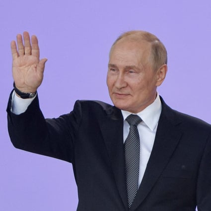 Russian President Vladimir Putin attends the opening of the International Military and Technical Forum 2022 in Moscow on Monday. Photo: Reuters