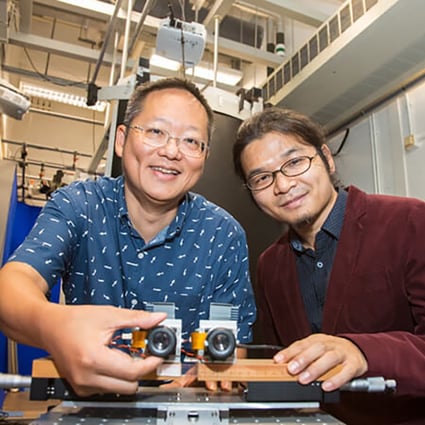 Calvin Zhang (right) and Professor Richard So co-developed the Incus hearing aid, designed to mimic the natural ability of the human brain to quell background noise and sharpen target sounds. Photo: Incus