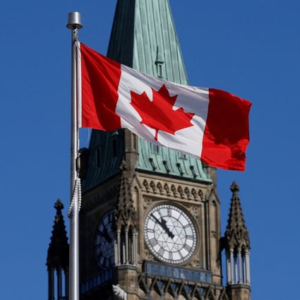 A Canadian flag flies in front of the Peace Tower on Parliament Hill in Ottawa in March 2017. Photo: Reuters