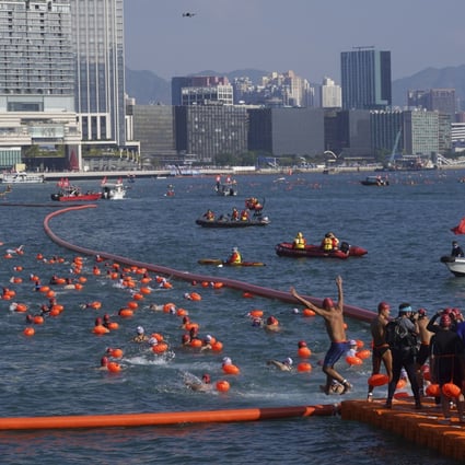 The New World Harbour Race 2021 involved 1,500 swimmers. Photo: Sam Tsang