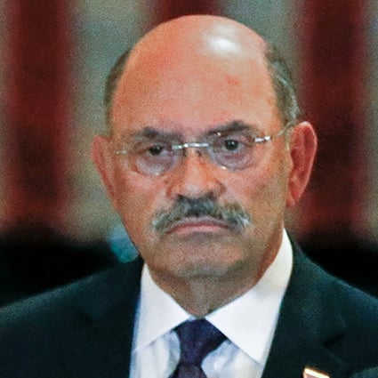 Trump Organization former chief financial officer Allen Weisselberg looks on as then-US Republican presidential candidate Donald Trump speaks during a 2016 news conference. Photo: Reuters/File