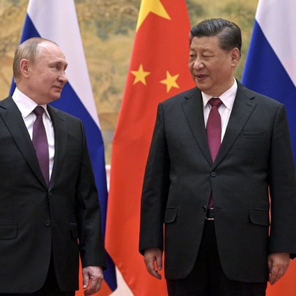Chinese President Xi Jinping with his Russian counterpart Vladimir Putin (left) in Beijing. File photo: Sputnik/AP
