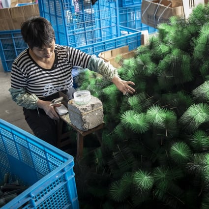 Yiwu produces around two thirds of the world’s Christmas decorations. Photo: Bloomberg