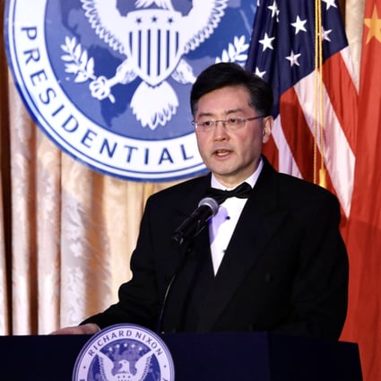 Chinese ambassador Qin Gang speaks at an event marking the 50th anniversary of US president Richard Nixon’s trip to China, in Yorba Linda, California on February 24. Photo: Xinhua 