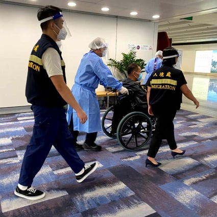 A job scam victim arrives safely at Hong Kong International Airport.  Photo: Handout
