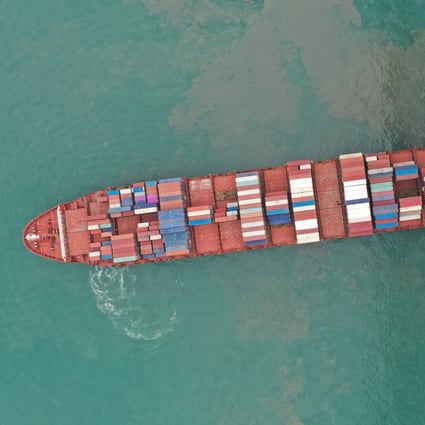 A cargo ship at the Kwai Tsing container terminals. Hong Kong has historically been a key entrepot for trade between mainland China and the world. Photo: Winson Wong