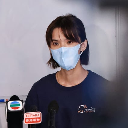 Michelle Wong, programme manager of the “Branches of Hope”, holds a press conference on recent human trafficking cases in Hong Kong on Wednesday. Photo: K. Y. Cheng