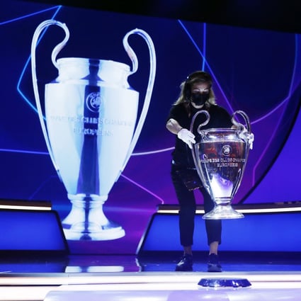 The Champions League trophy is placed on display before Thursday’s draw in Istanbul. Photo: Reuters
