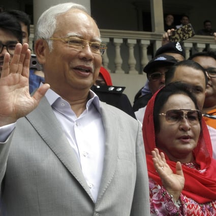Former Malaysian prime minister Najib Razak with his wife Rosmah Mansor in Kuala Lumpur. File photo: AP