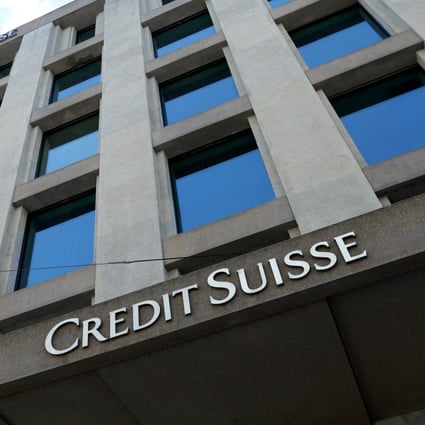 A logo is pictured on the Credit Suisse bank in Geneva. Photo: Reuters